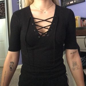 Top shop lace up shirt